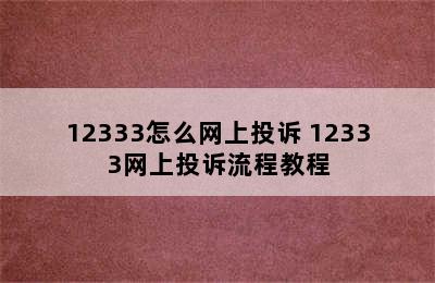 12333怎么网上投诉 12333网上投诉流程教程